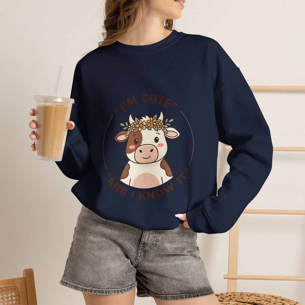Sweatshirt Vache Mignonne | Vêtement Cozy Watch Party
