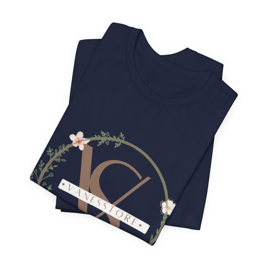Monogram Floral Crest Tee — Personalized V & D Initials T-Shirt