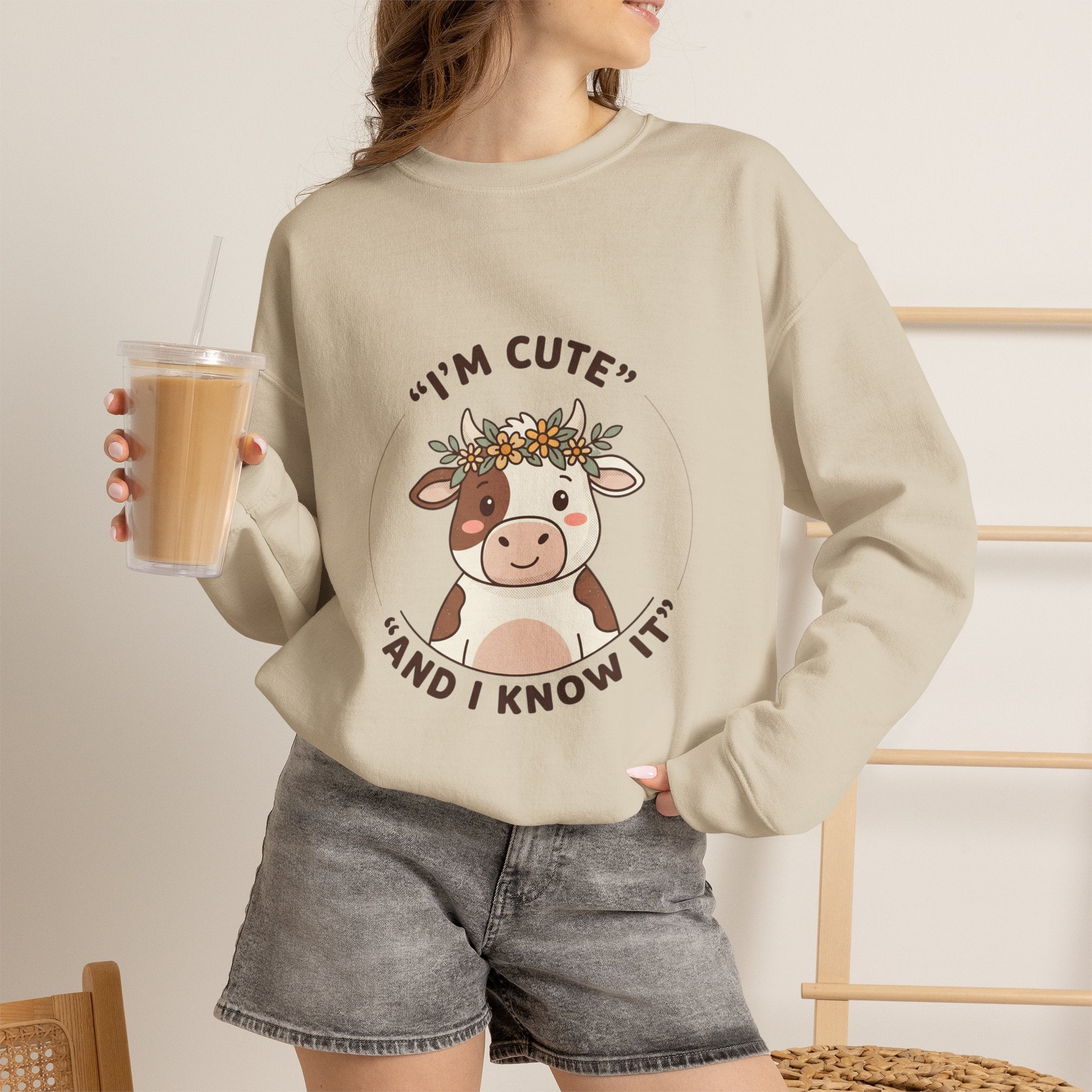Sweatshirt Vache Mignonne | Vêtement Cozy Watch Party