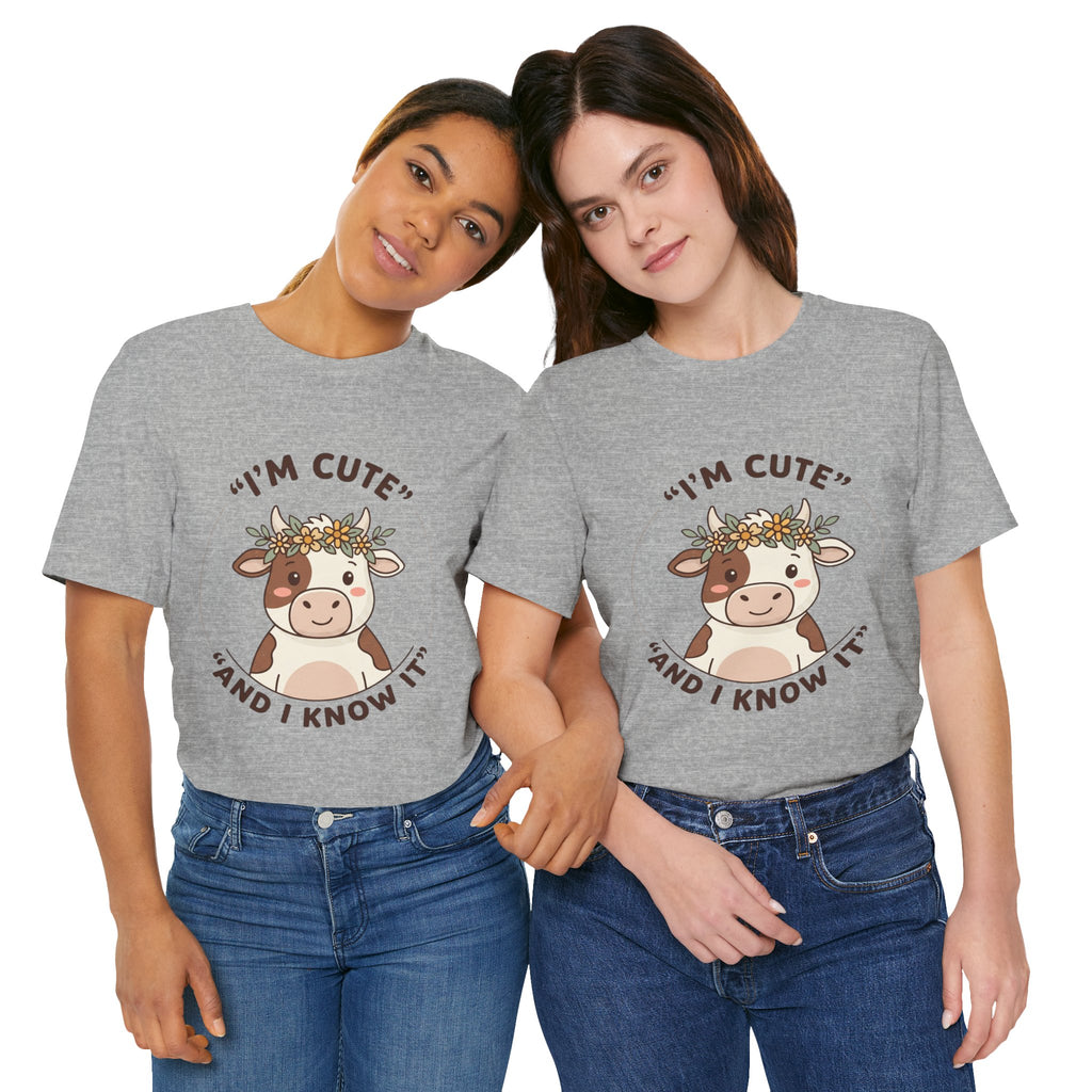 I'm Cute And I Know It Tee | Cozy Phrase-Led Watch Party Shirt