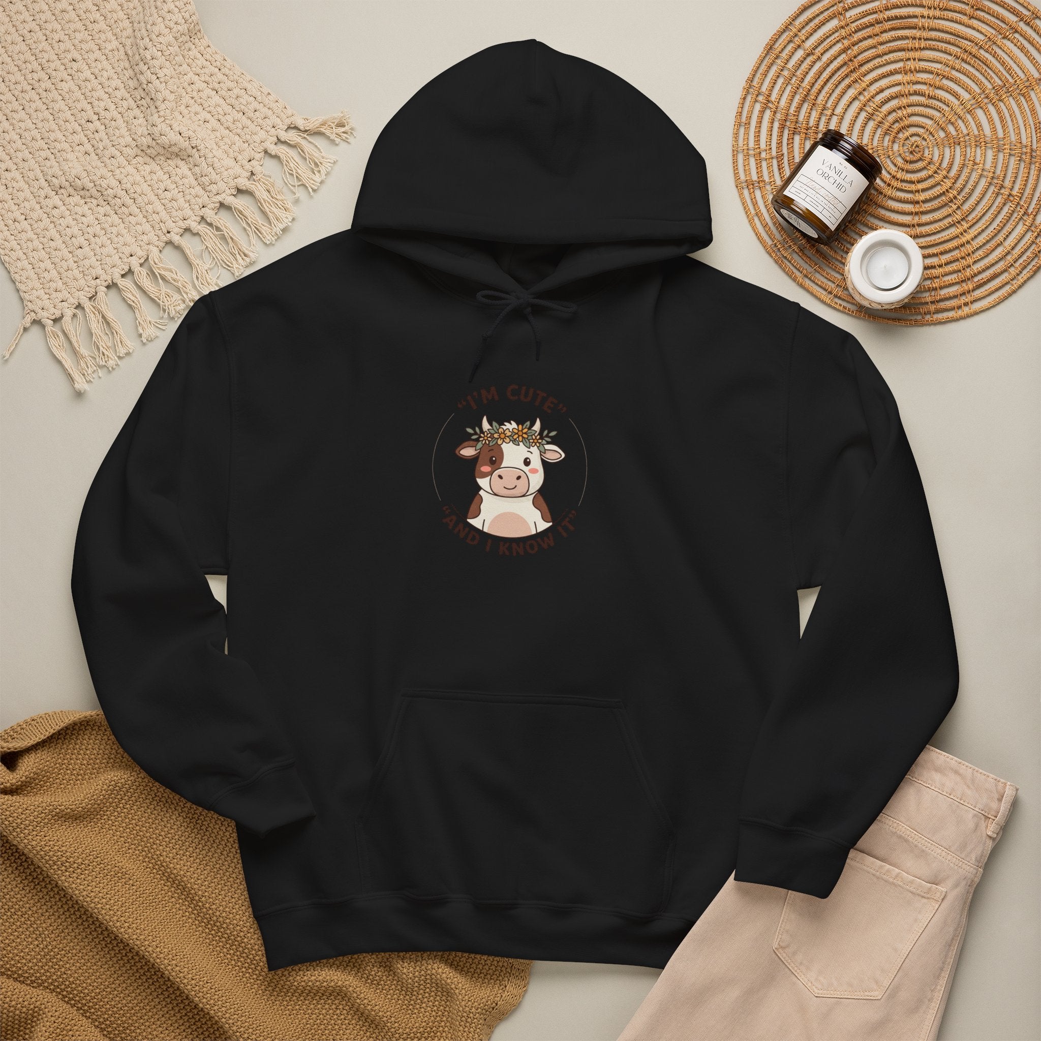 Hoodie Vache Mignonne | Vêtement Cozy Watch Party