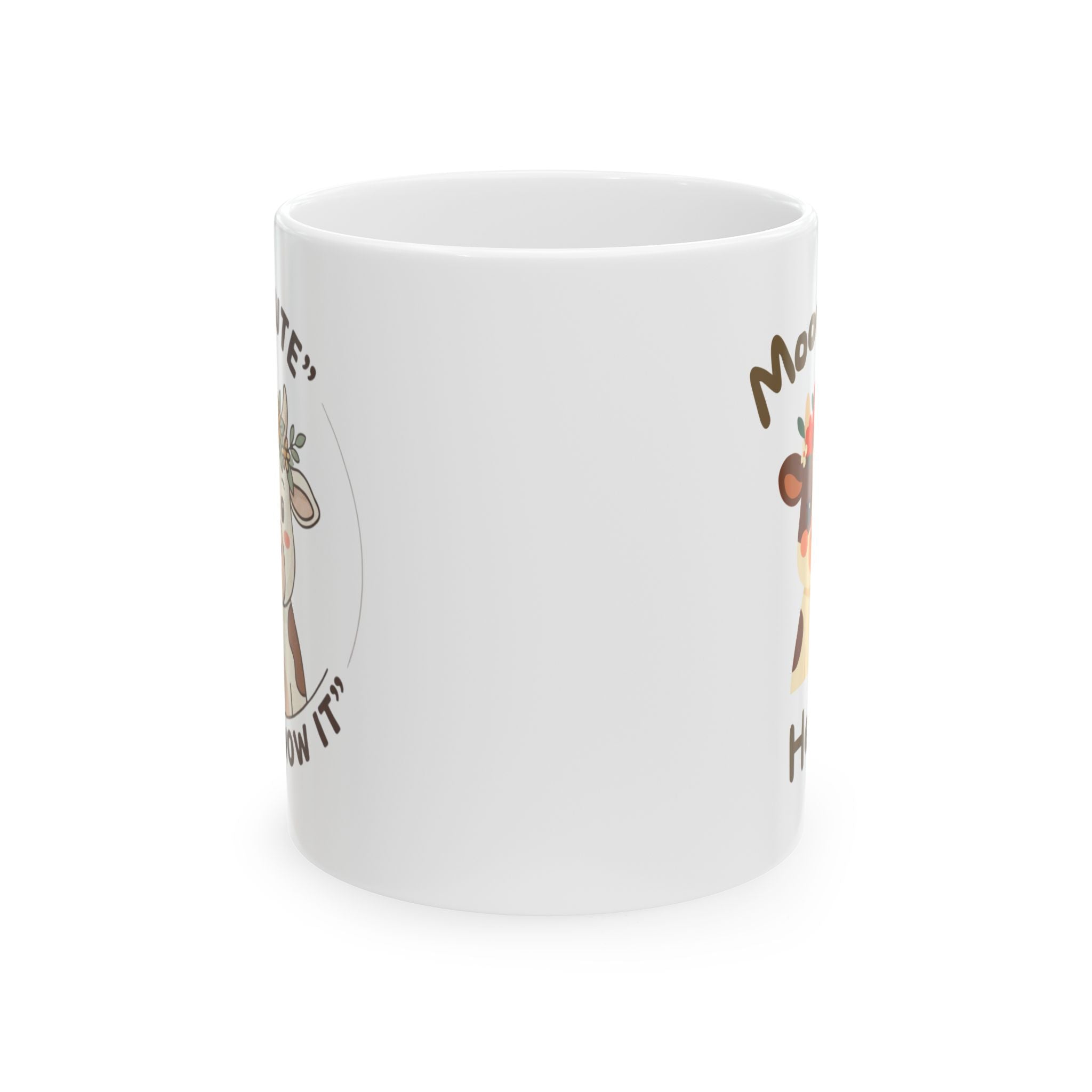 Funny cow Coffee Mug - "More Coffee!" Cute Animal Tea Cup (11oz & 15oz)