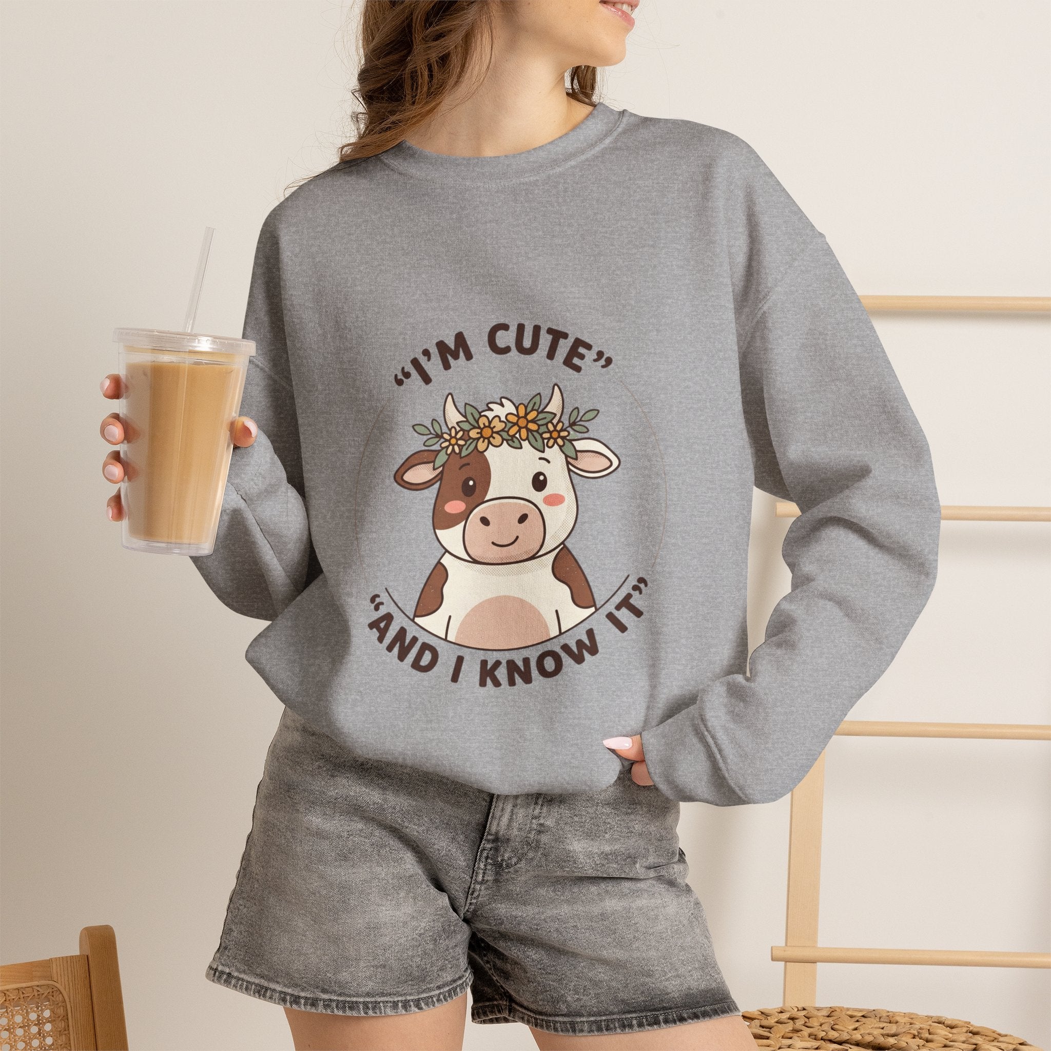 Sweatshirt Vache Mignonne | Vêtement Cozy Watch Party