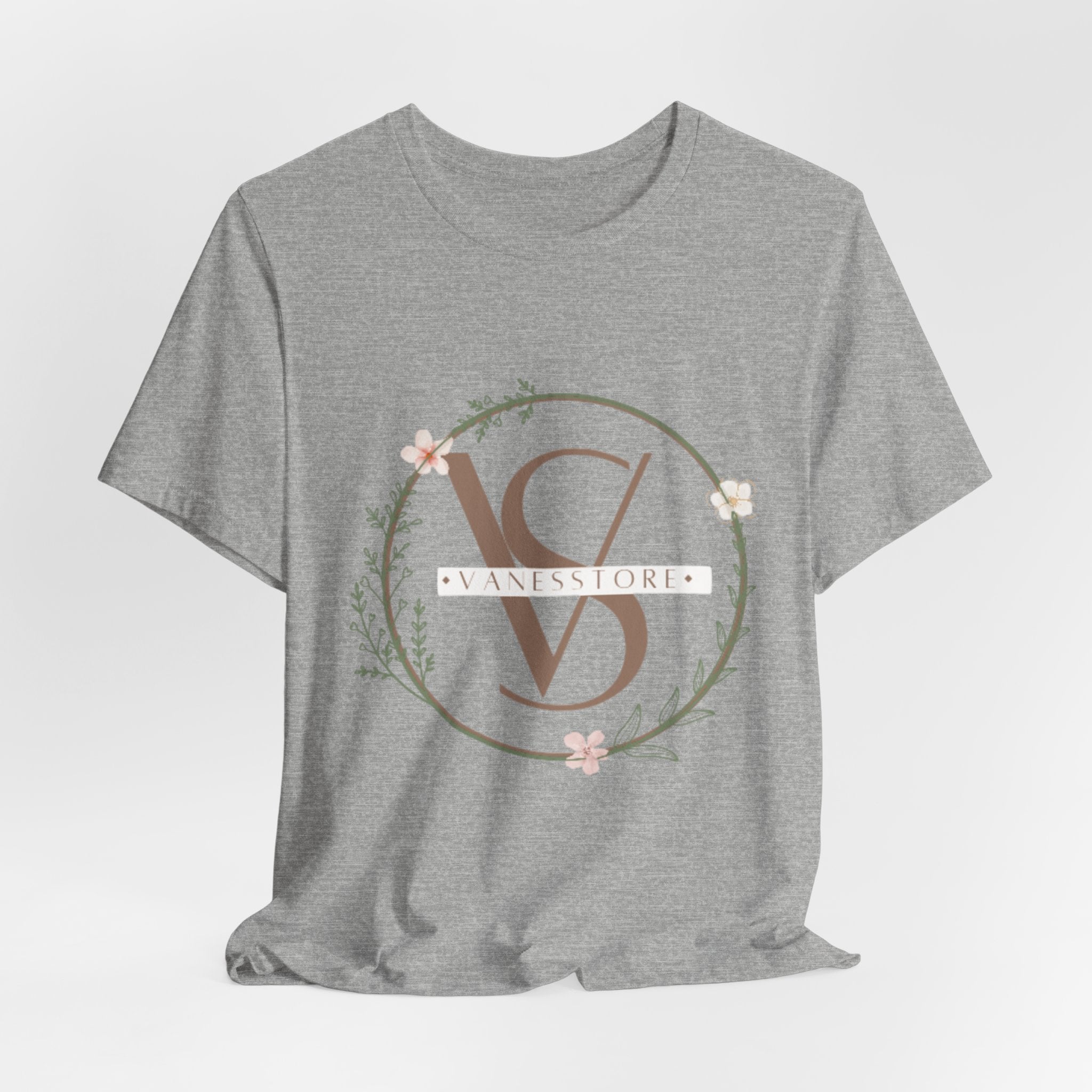 Monogram Floral Crest Tee — Personalized V & D Initials T-Shirt