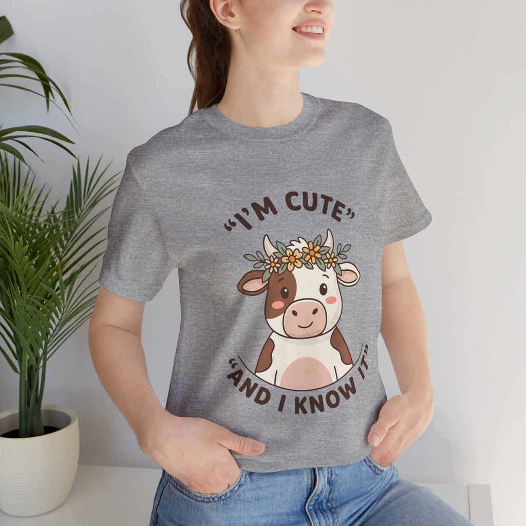 I'm Cute And I Know It Tee | Cozy Phrase-Led Watch Party Shirt