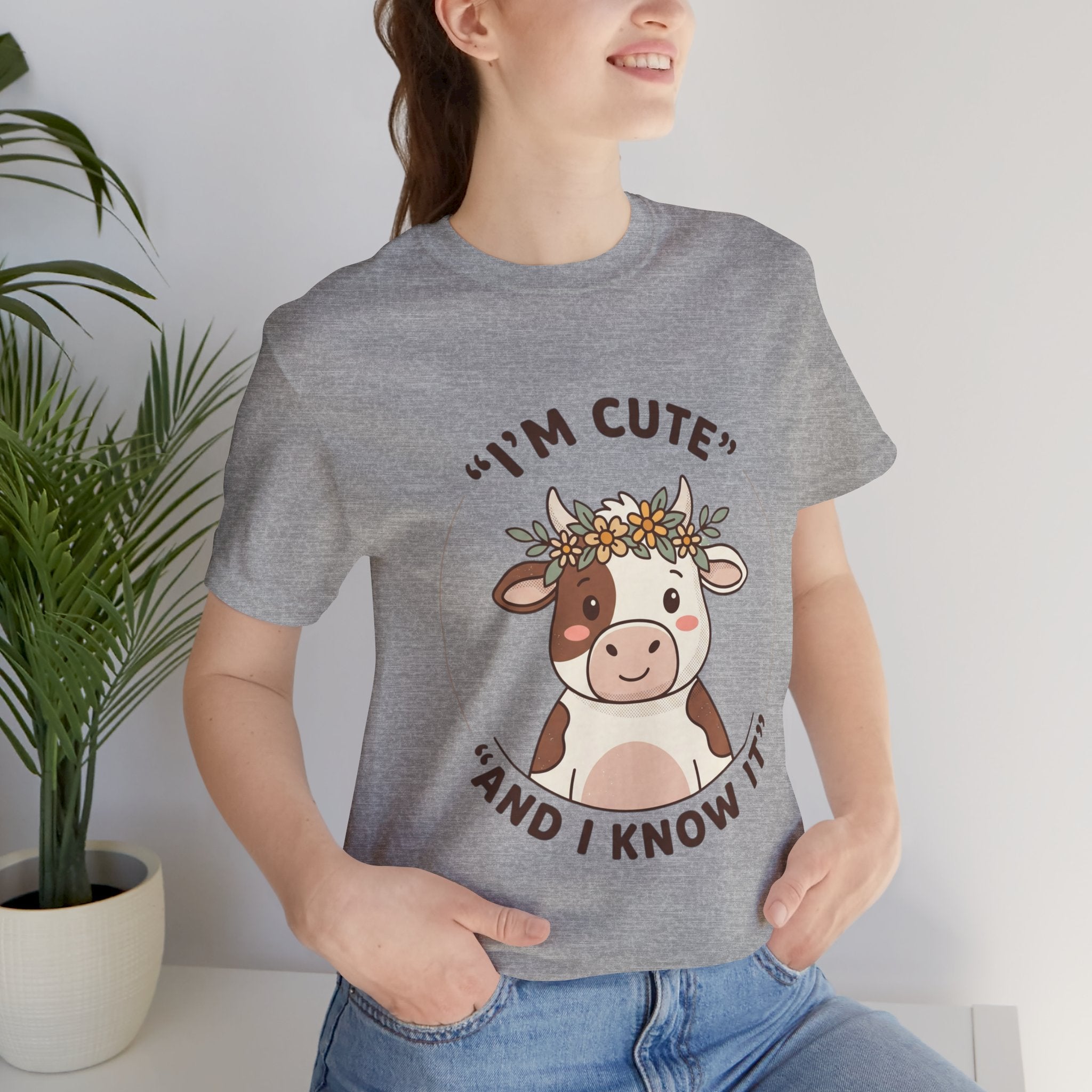 I'm Cute And I Know It Tee | Cozy Phrase-Led Watch Party Shirt