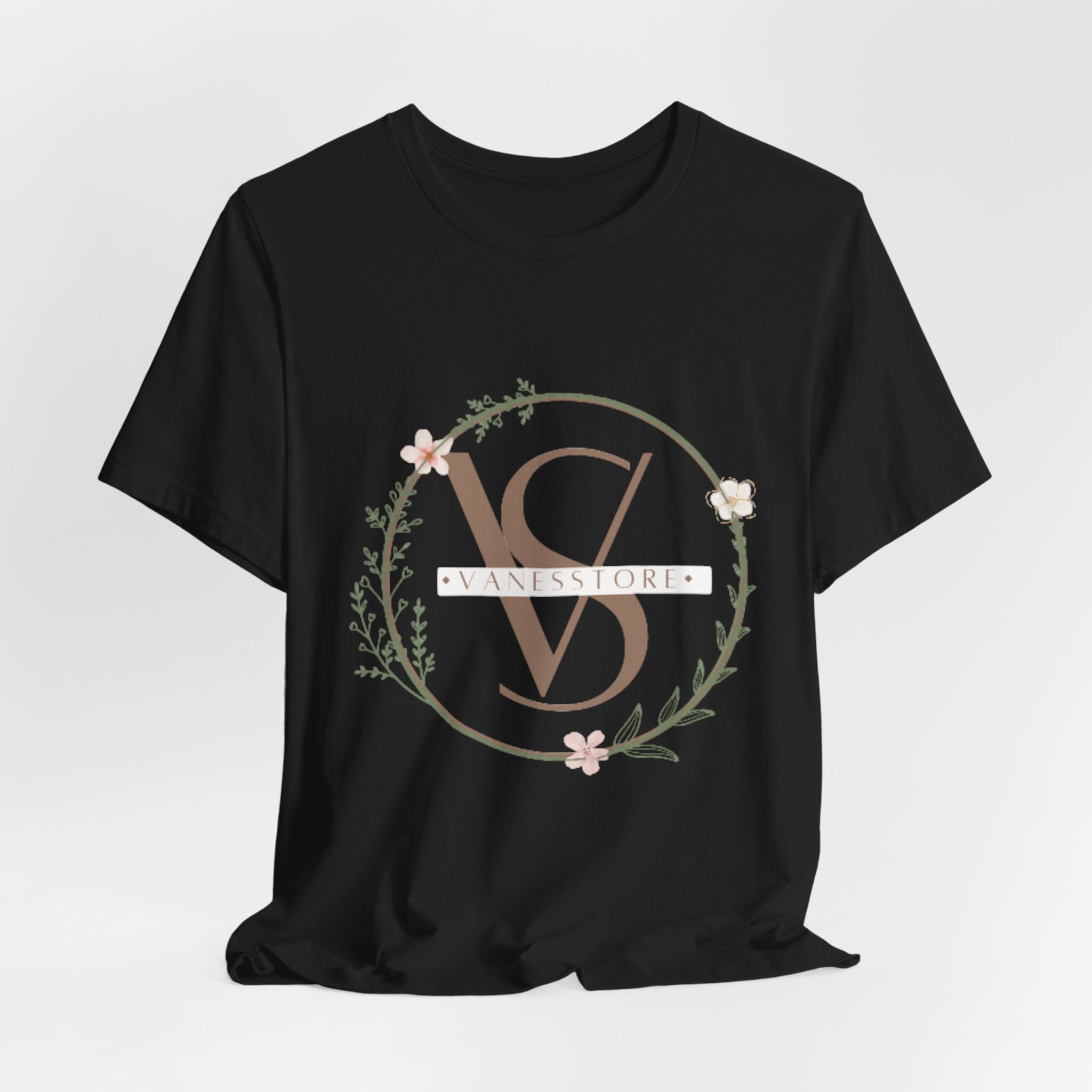 Monogram Floral Crest Tee — Personalized V & D Initials T-Shirt