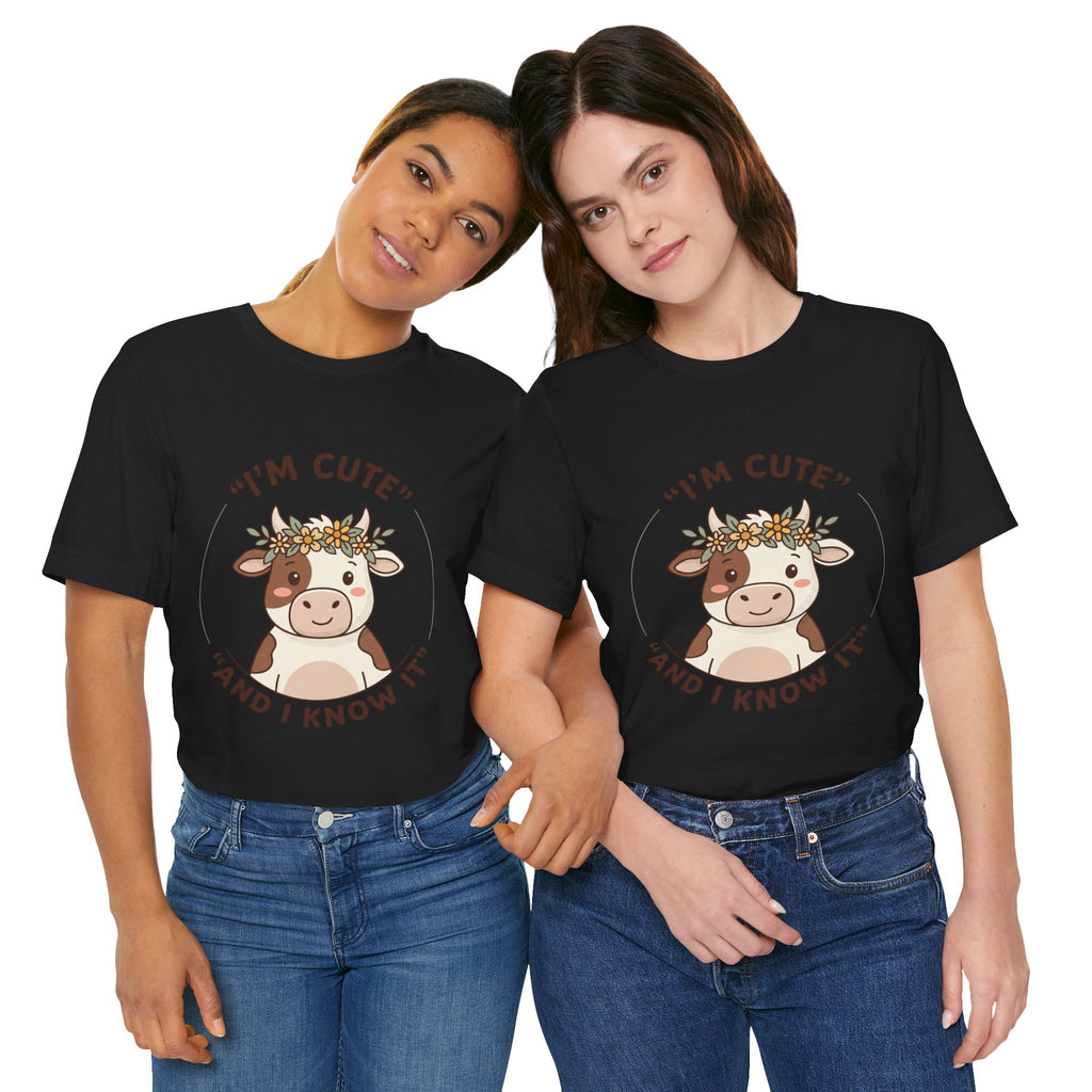 I'm Cute And I Know It Tee | Cozy Phrase-Led Watch Party Shirt