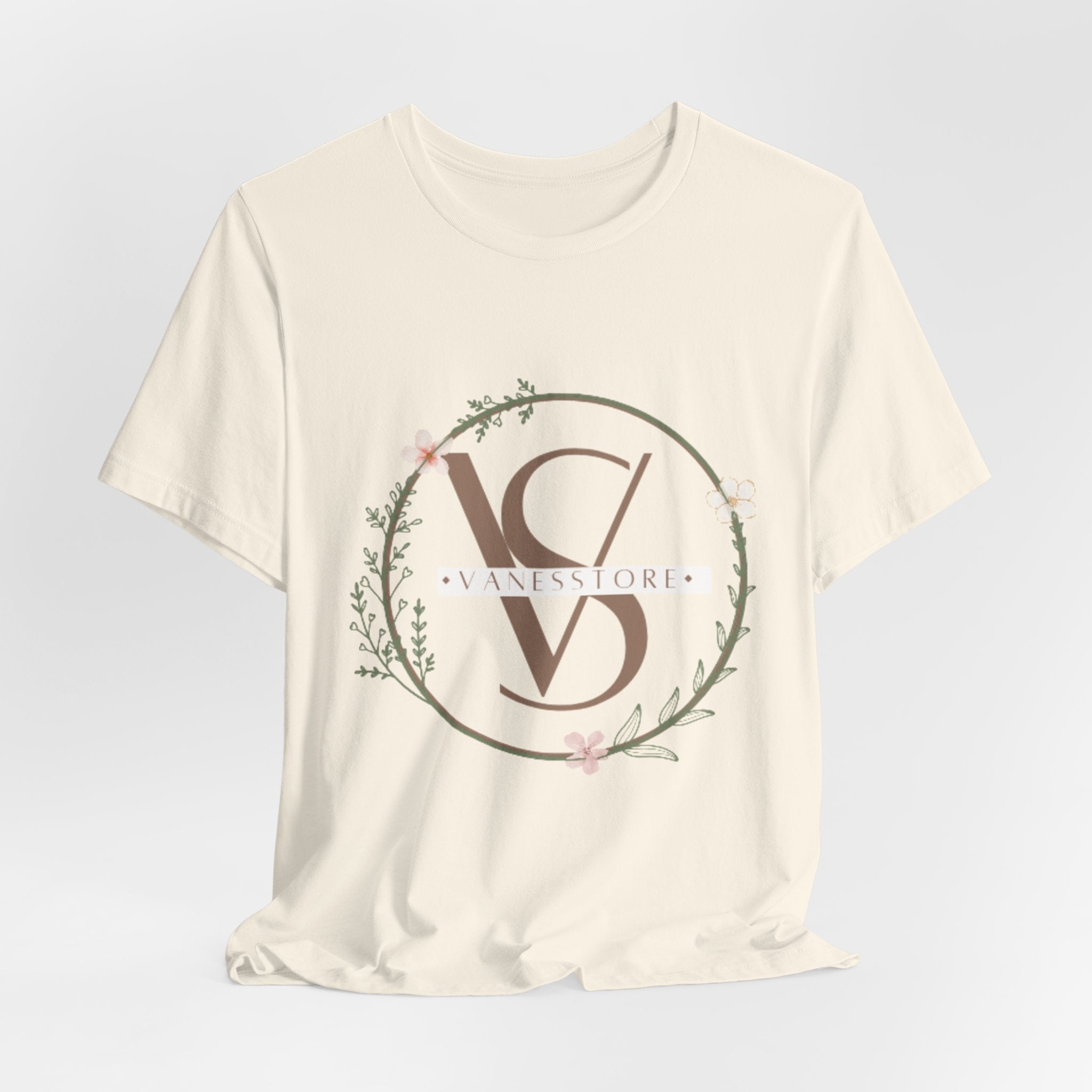 Monogram Floral Crest Tee — Personalized V & D Initials T-Shirt