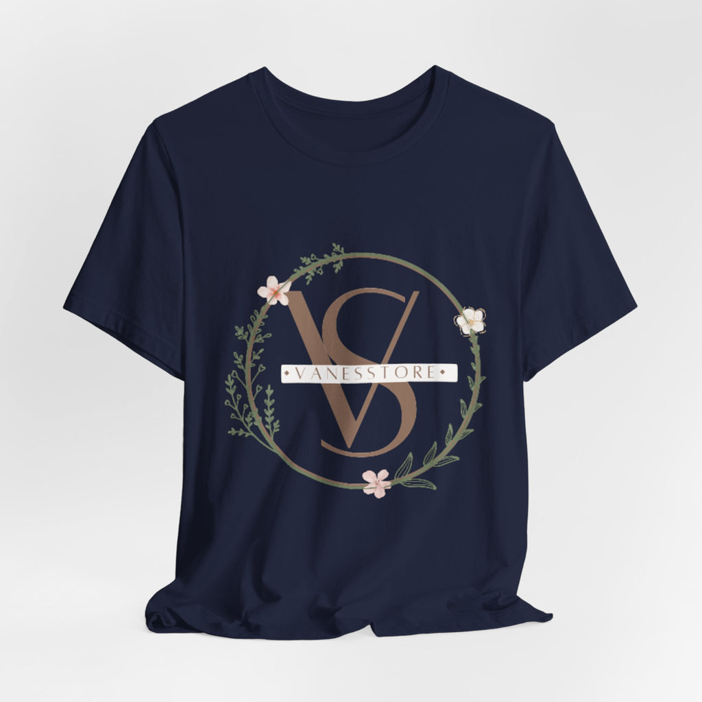 Monogram Floral Crest Tee — Personalized V & D Initials T-Shirt