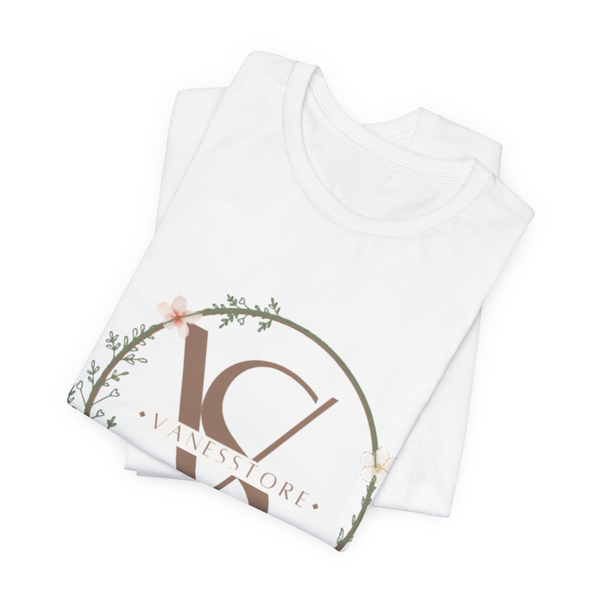 Monogram Floral Crest Tee — Personalized V & D Initials T-Shirt