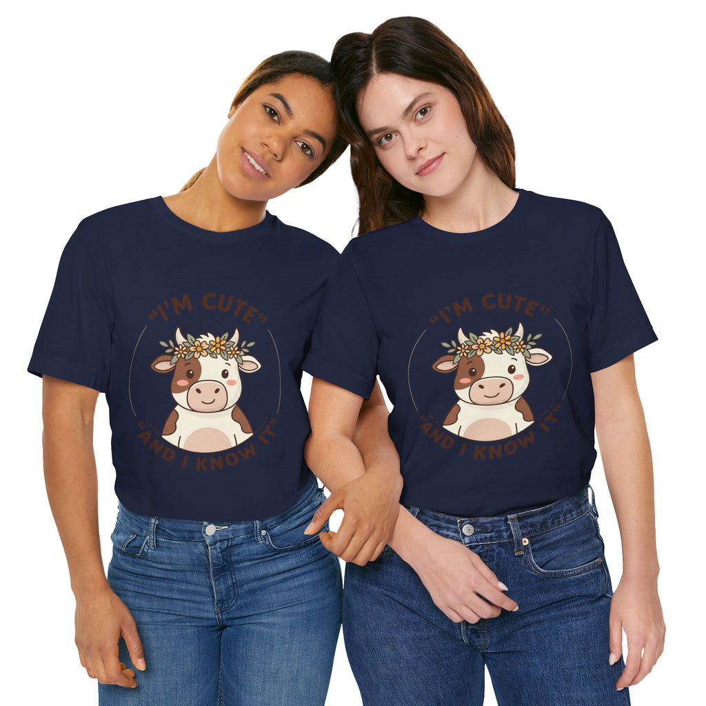 I'm Cute And I Know It Tee | Cozy Phrase-Led Watch Party Shirt