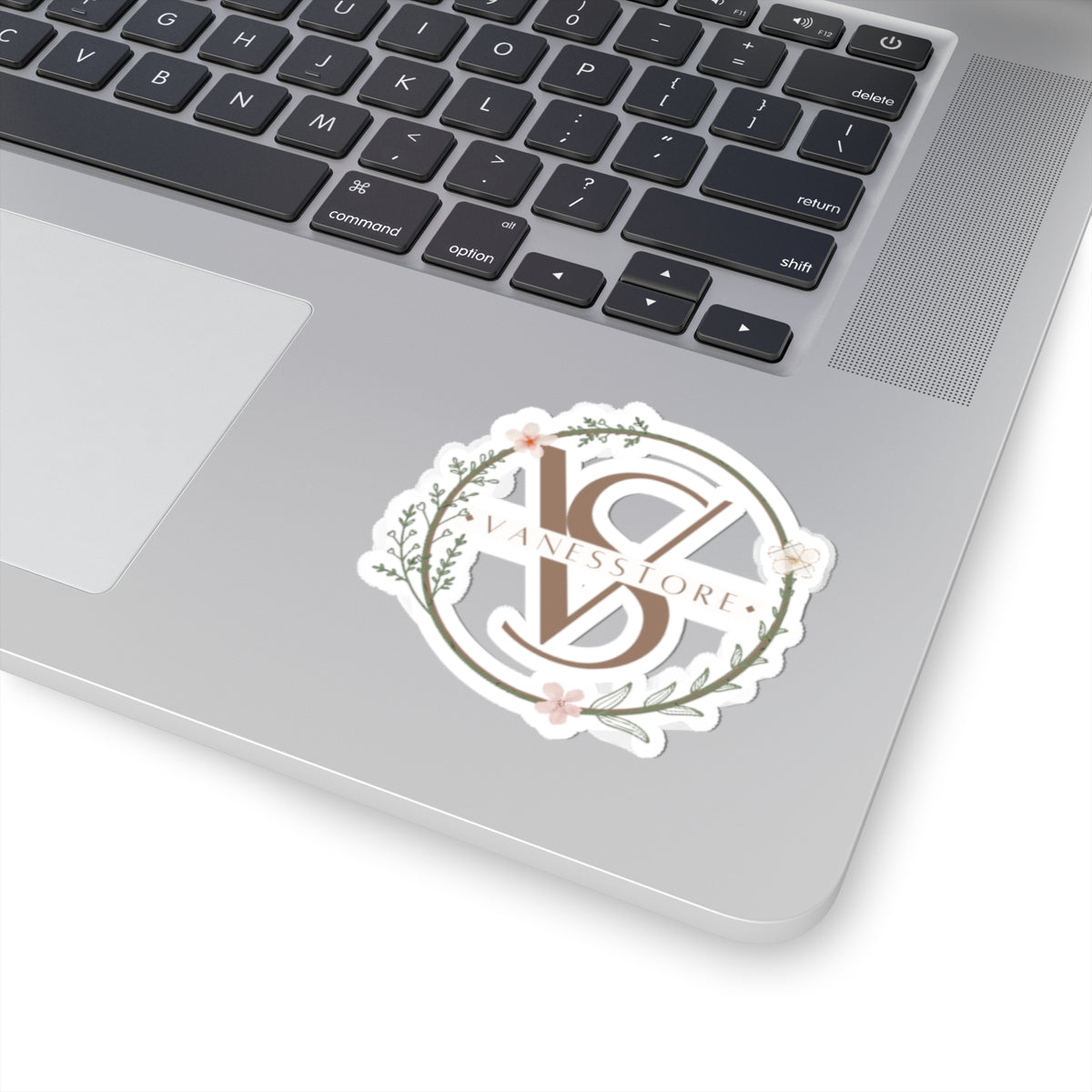 Vaness Store Floral Logo Sticker — Kiss-Cut Vinyl Laptop Decal