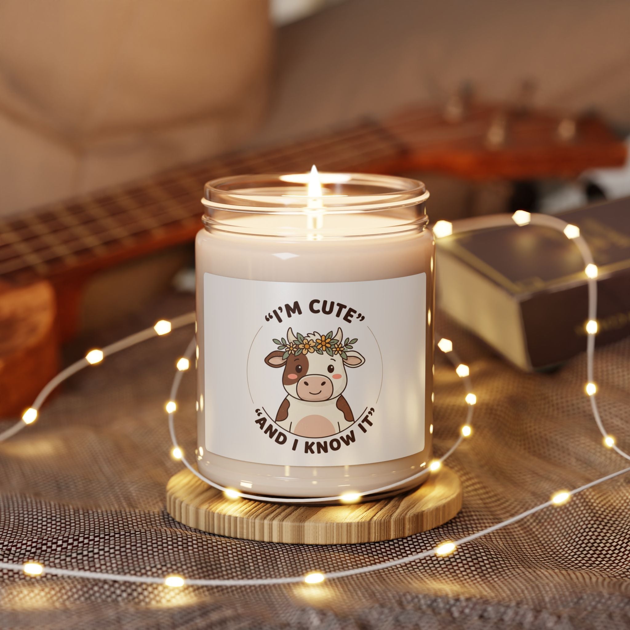 I’m Cute Cow Candle, Soy Jar Candle | Cozy Match-Day Watch Party