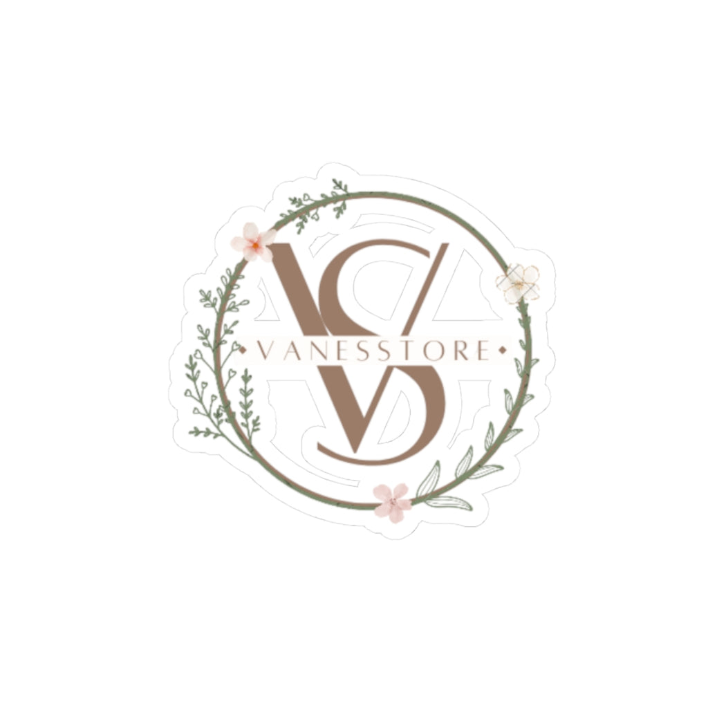 Vaness Store Floral Logo Sticker — Kiss-Cut Vinyl Laptop Decal
