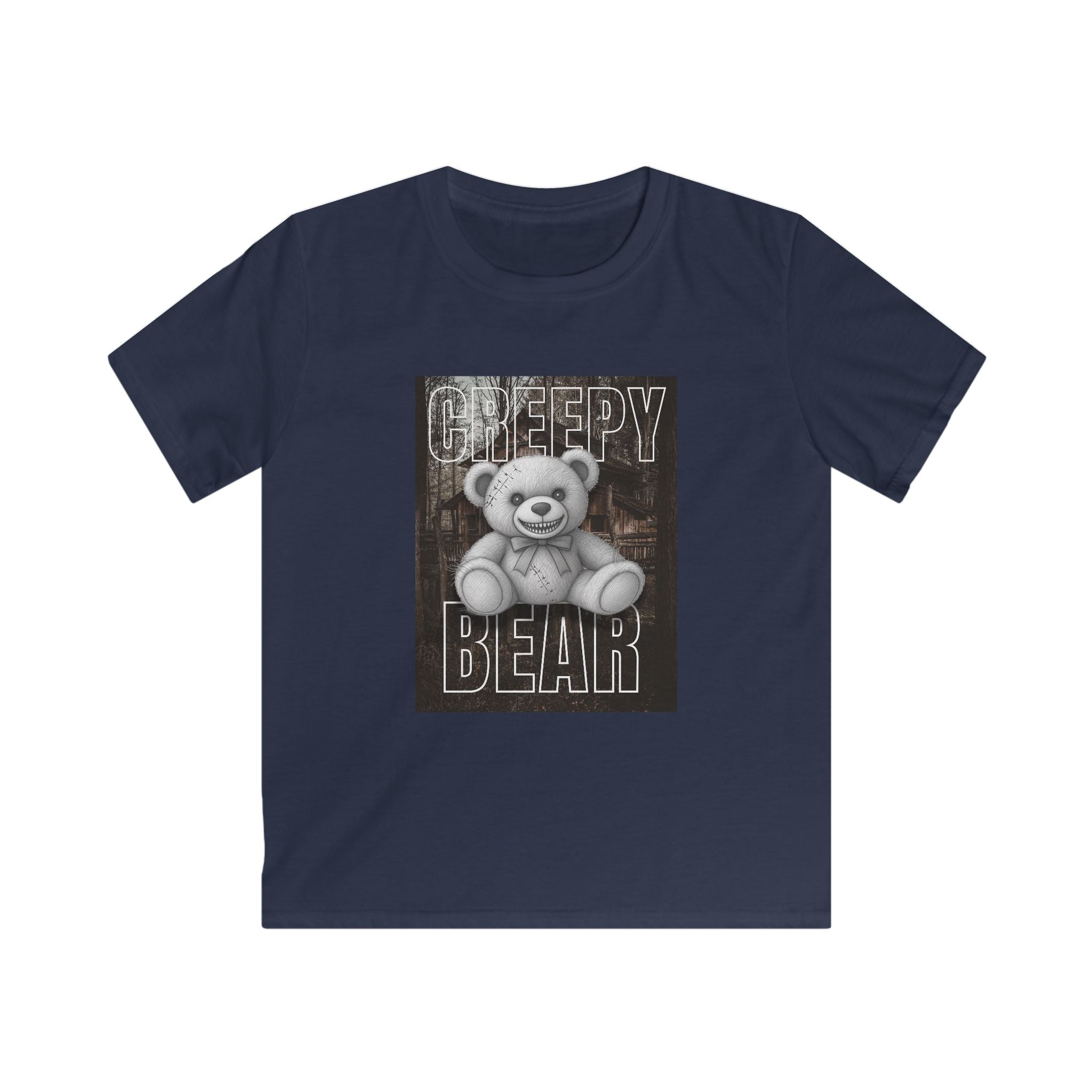 Kids Tee — 'Creepy Bear' Teddy Graphic Shirt for Halloween & Costume Play