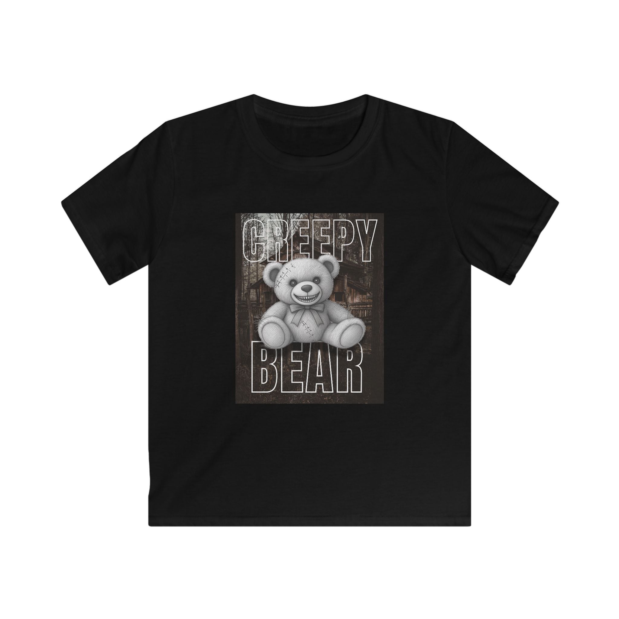 Kids Tee — 'Creepy Bear' Teddy Graphic Shirt for Halloween & Costume Play