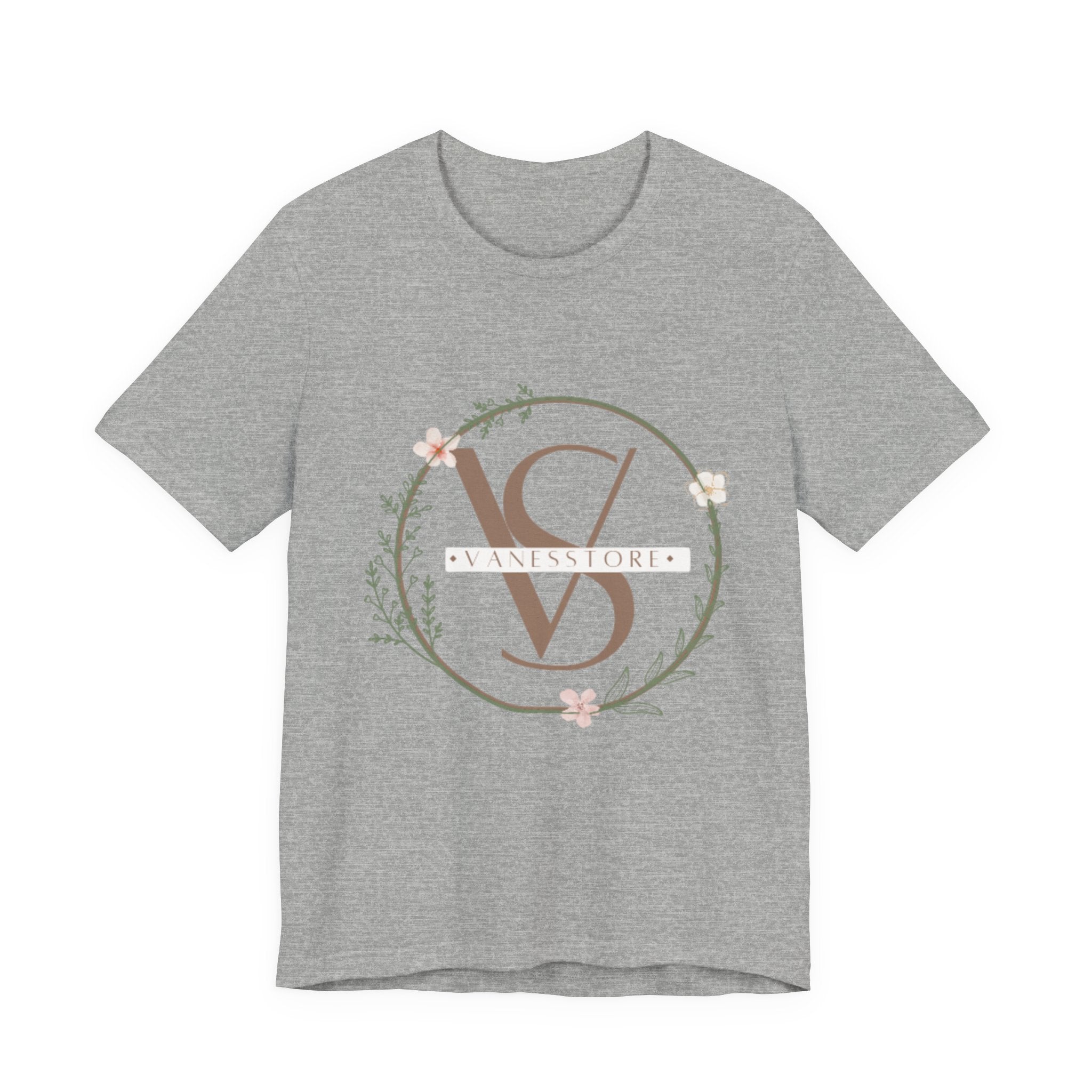 Monogram Floral Crest Tee — Personalized V & D Initials T-Shirt