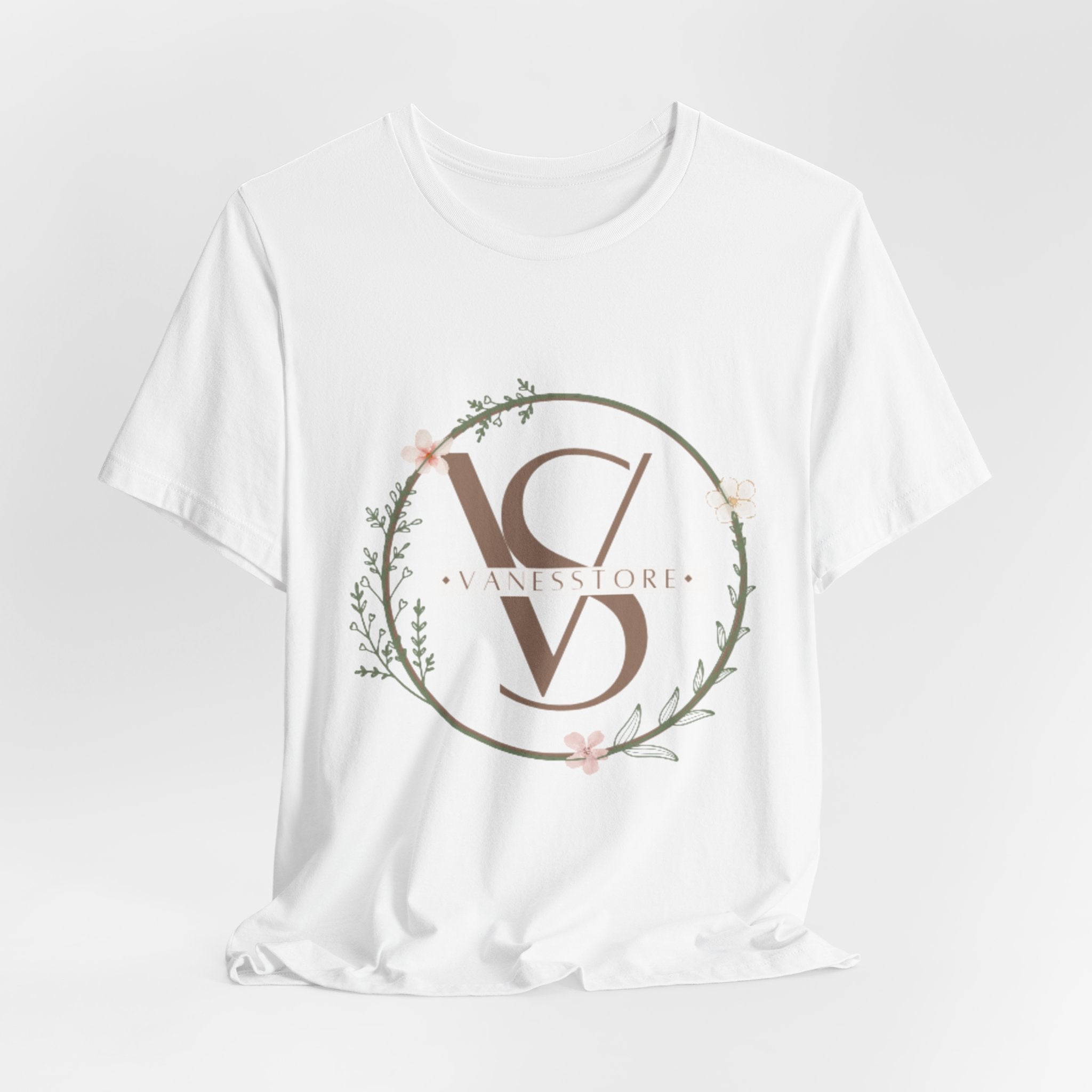 Monogram Floral Crest Tee — Personalized V & D Initials T-Shirt