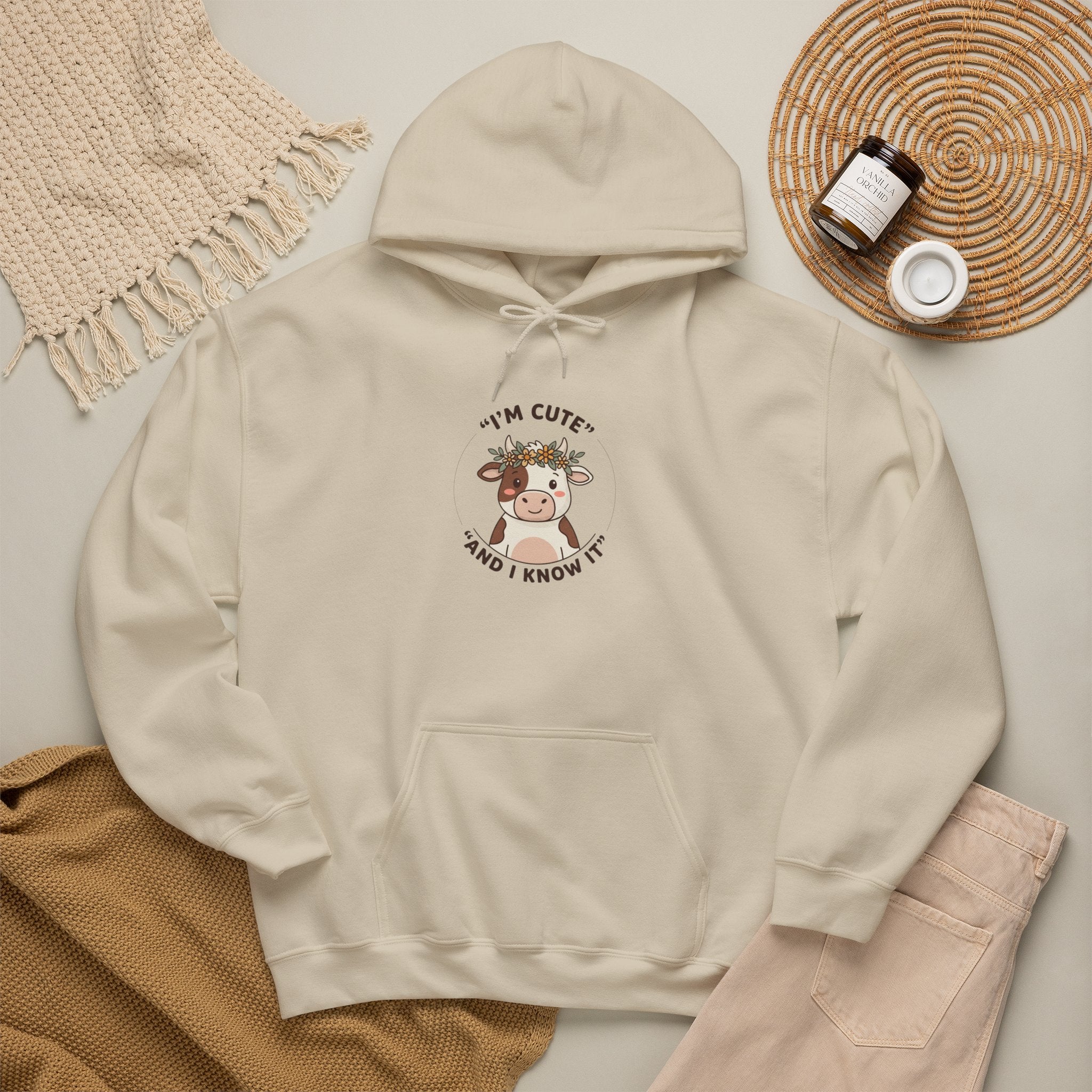 Hoodie Vache Mignonne | Vêtement Cozy Watch Party