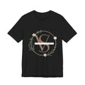 Monogram Floral Crest Tee — Personalized V & D Initials T-Shirt