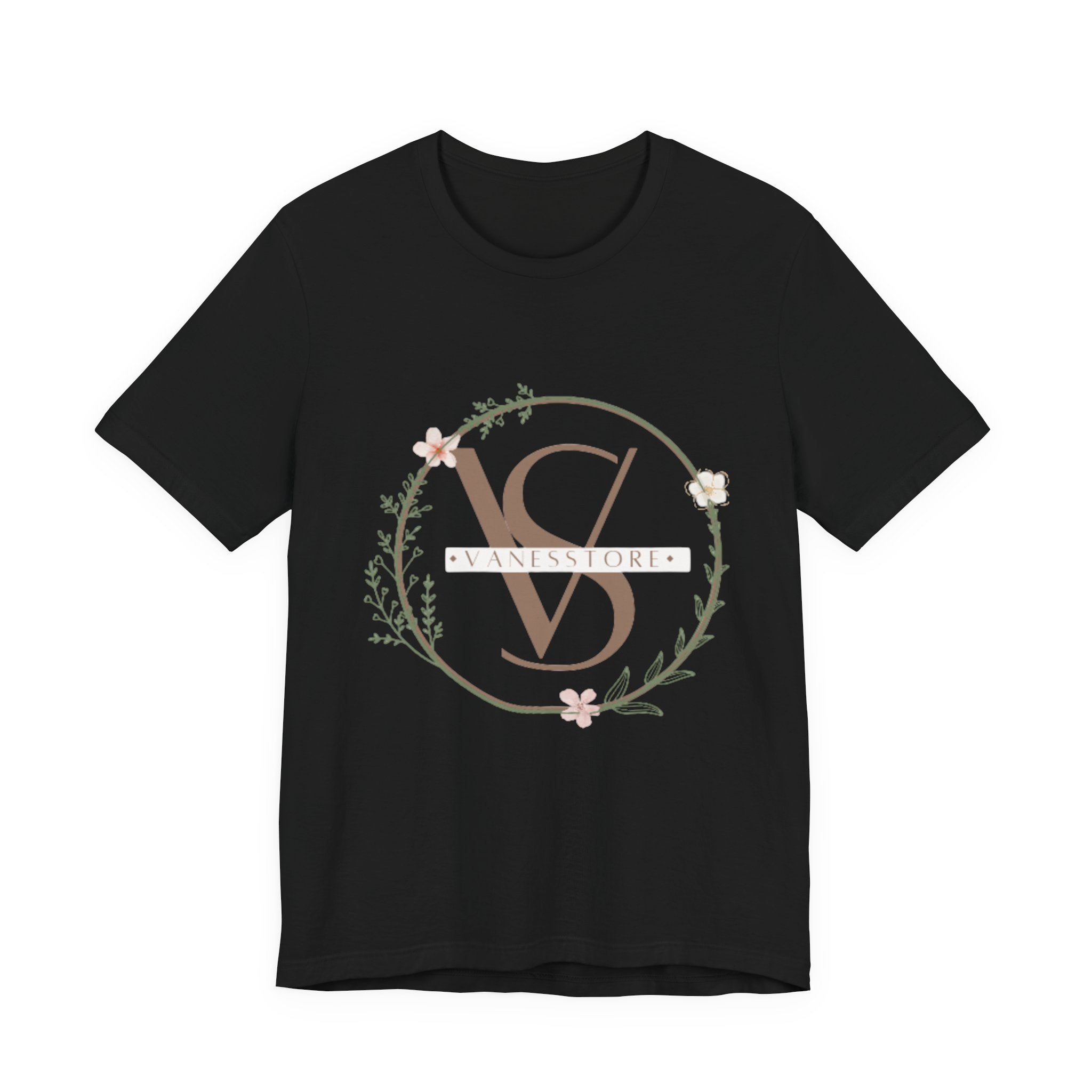 Monogram Floral Crest Tee — Personalized V & D Initials T-Shirt