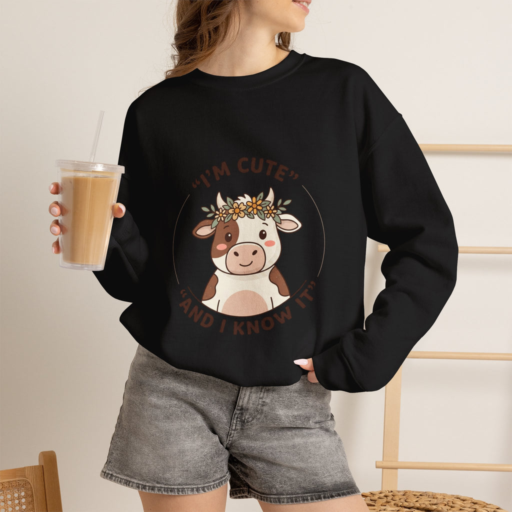 Sweatshirt Vache Mignonne | Vêtement Cozy Watch Party