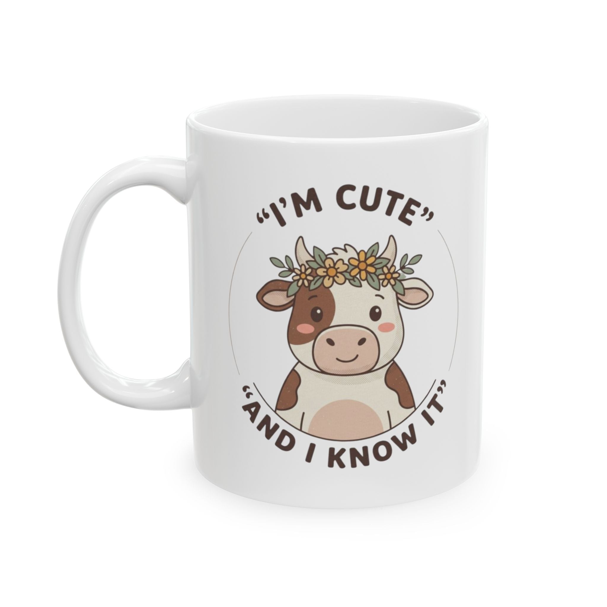 Funny cow Coffee Mug - "More Coffee!" Cute Animal Tea Cup (11oz & 15oz)