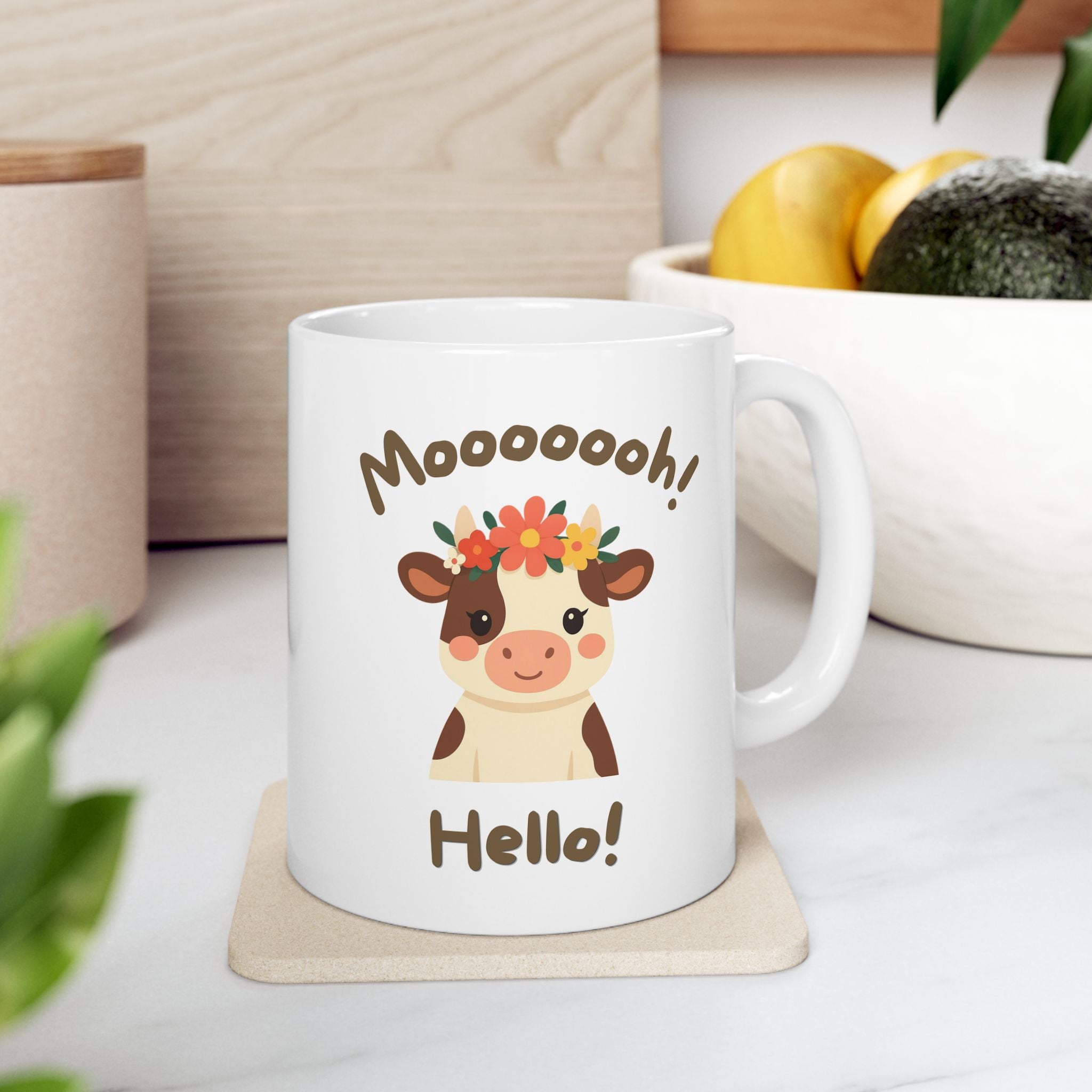 Funny cow Coffee Mug - "More Coffee!" Cute Animal Tea Cup (11oz & 15oz)