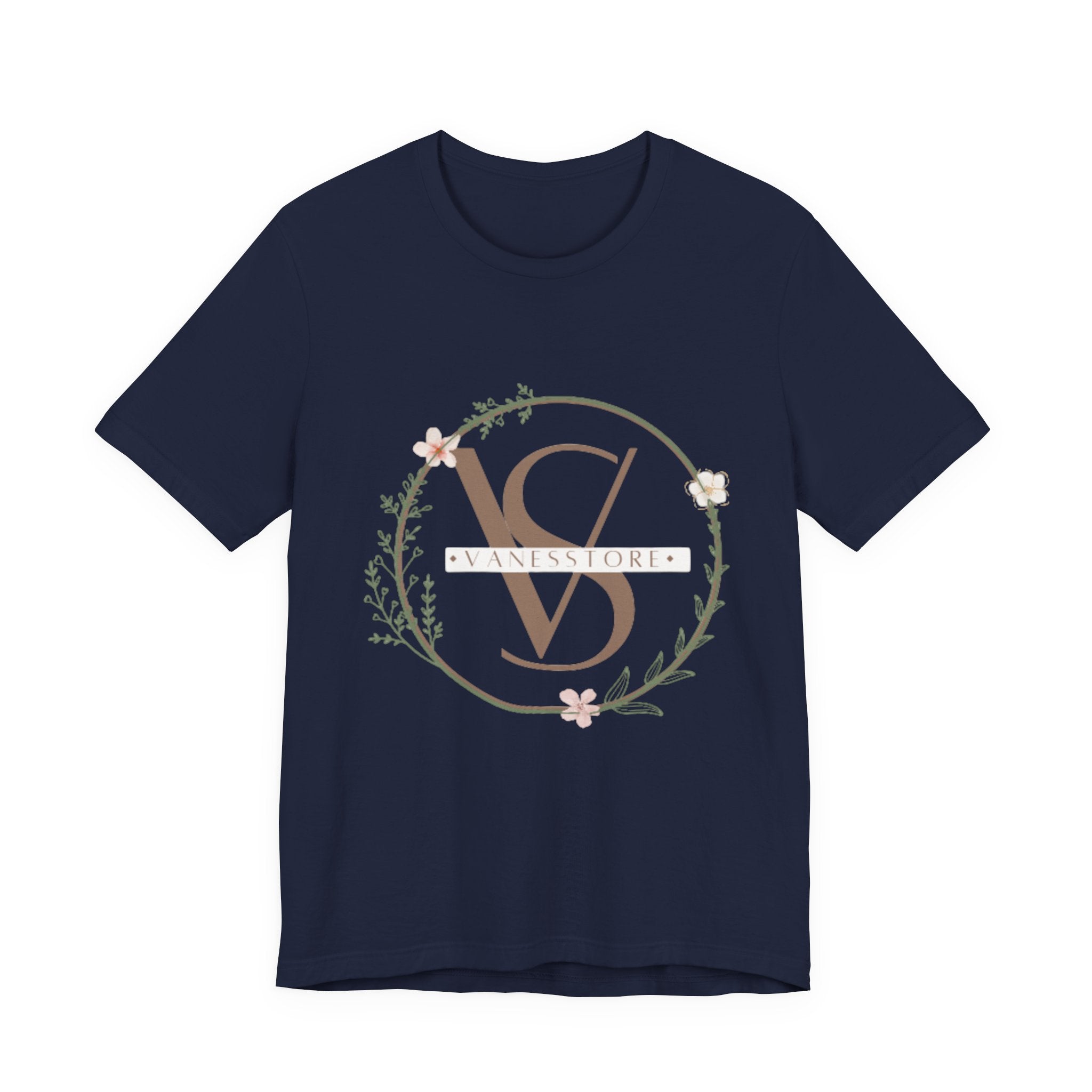 Monogram Floral Crest Tee — Personalized V & D Initials T-Shirt