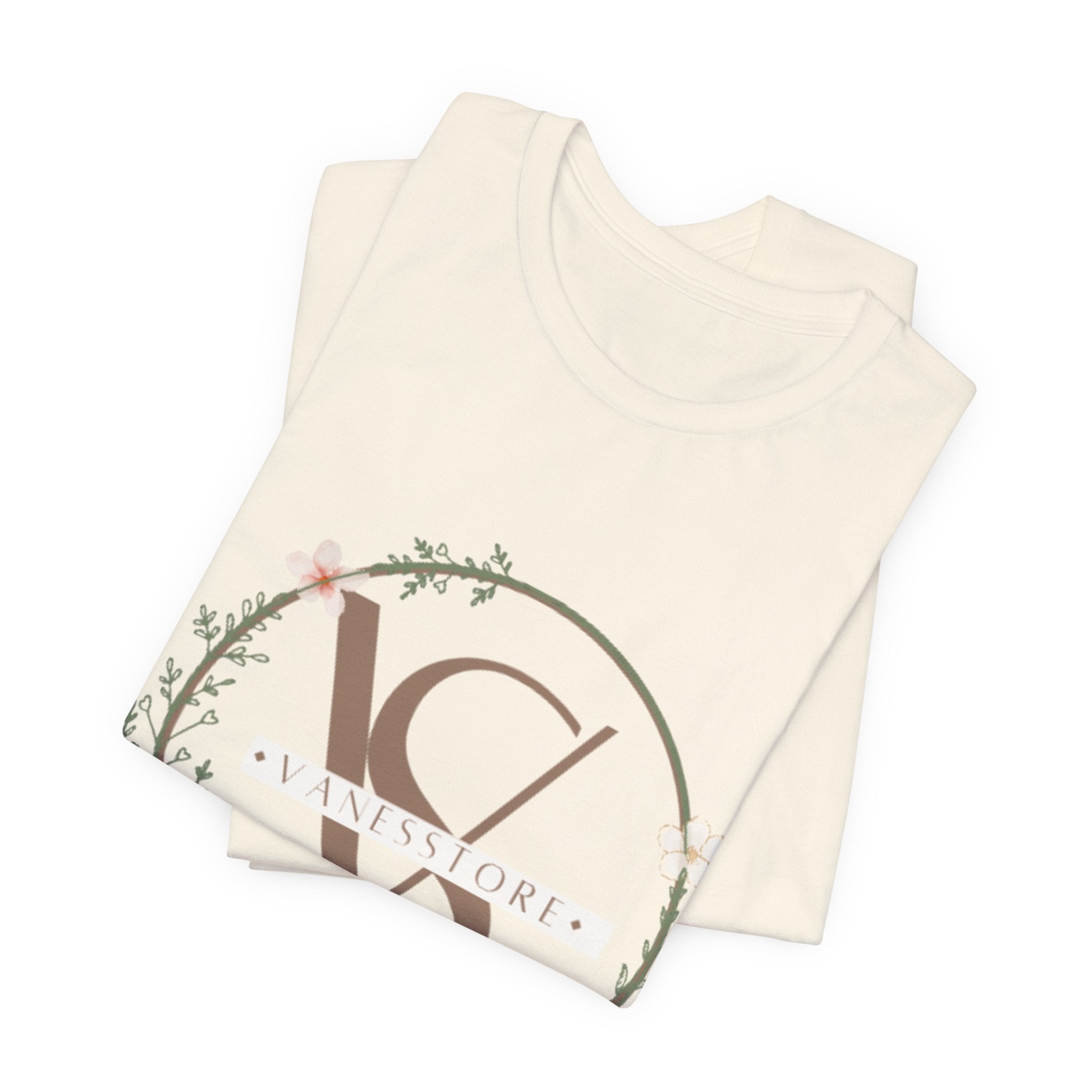 Monogram Floral Crest Tee — Personalized V & D Initials T-Shirt