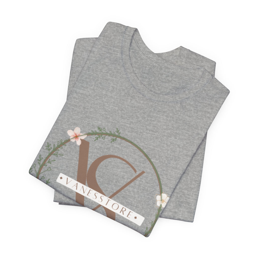 Monogram Floral Crest Tee — Personalized V & D Initials T-Shirt