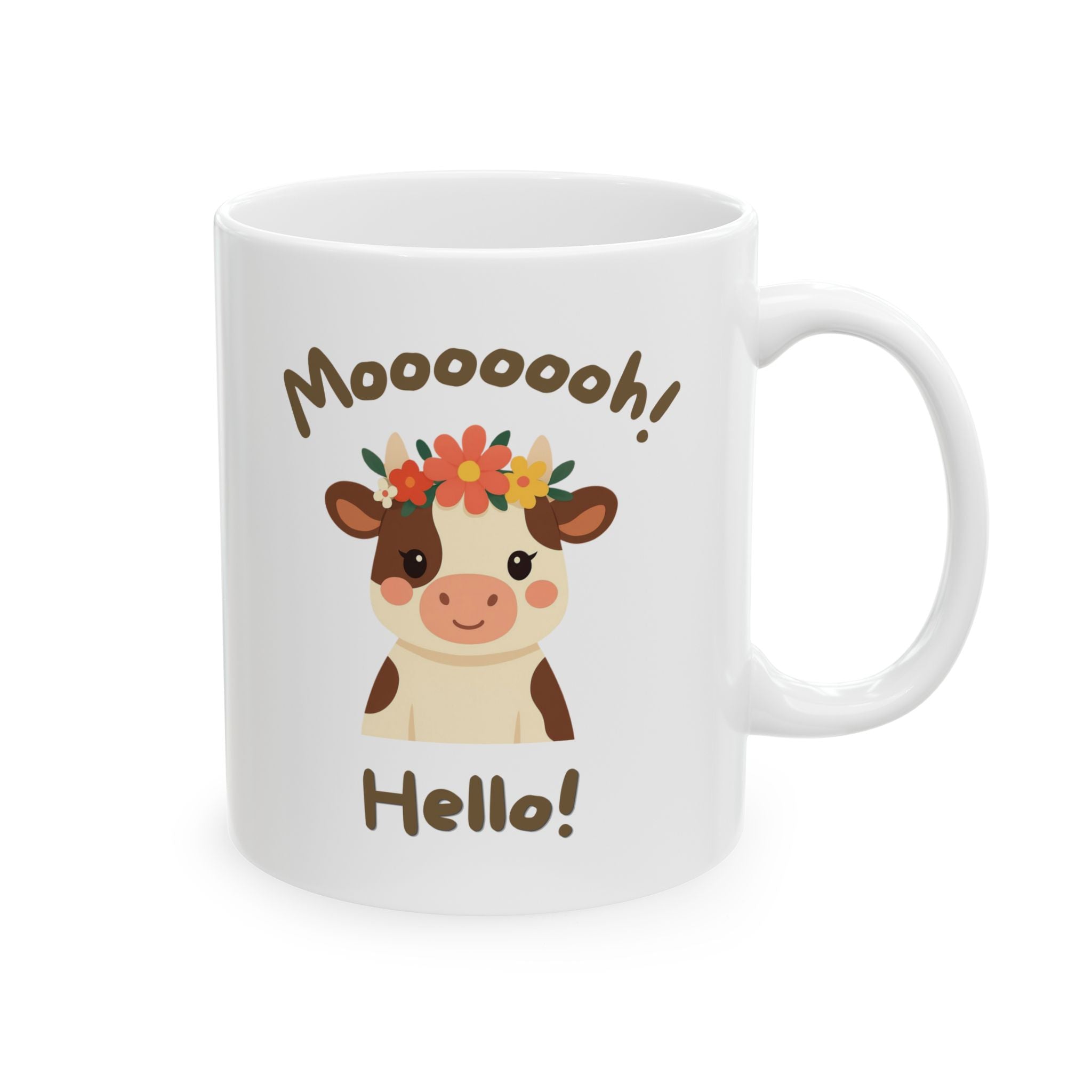 Funny cow Coffee Mug - "More Coffee!" Cute Animal Tea Cup (11oz & 15oz)